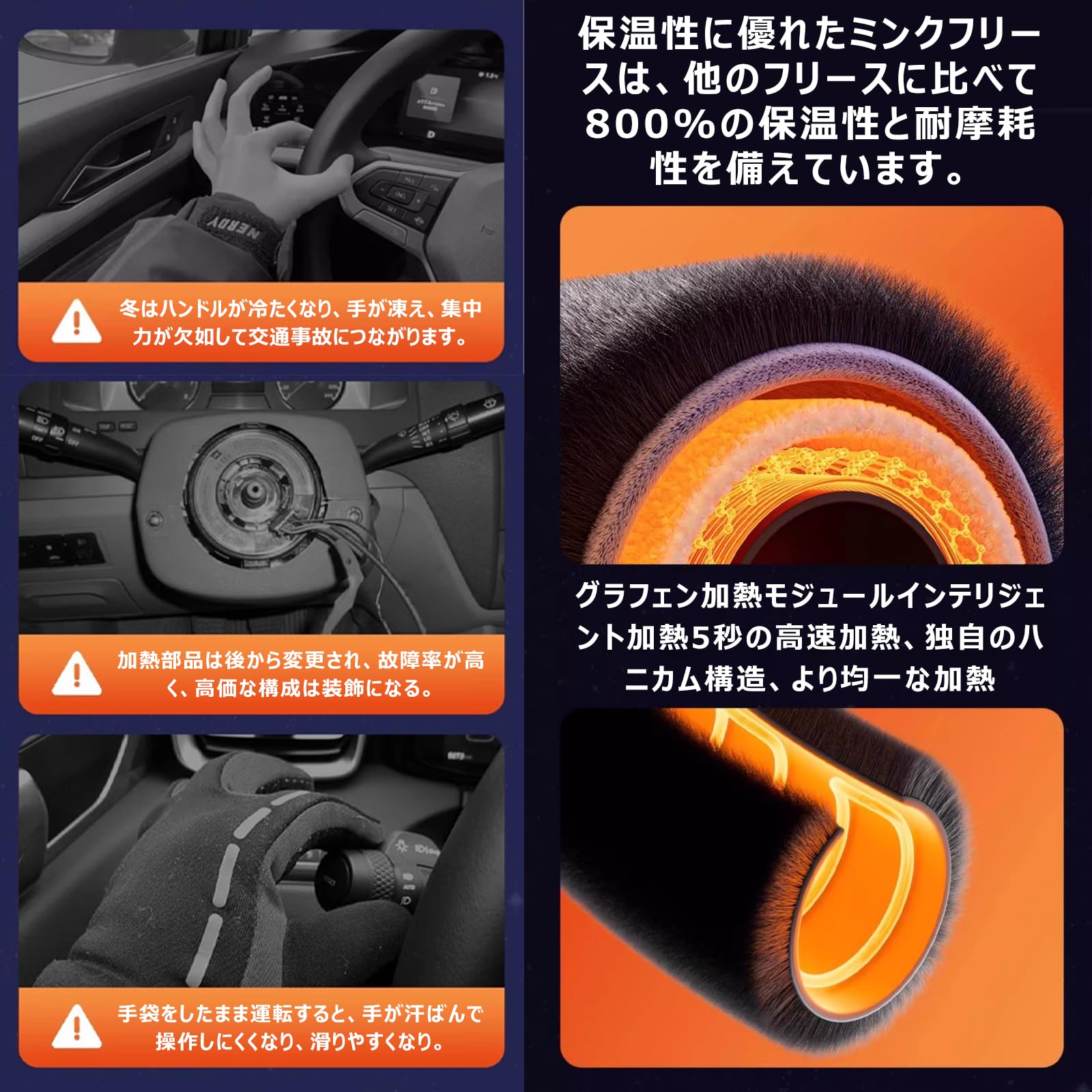 充電式ハンドルヒーター D型 Amazon | ハンドルヒーター 車 ワイヤレス 充電式 車のハンドル